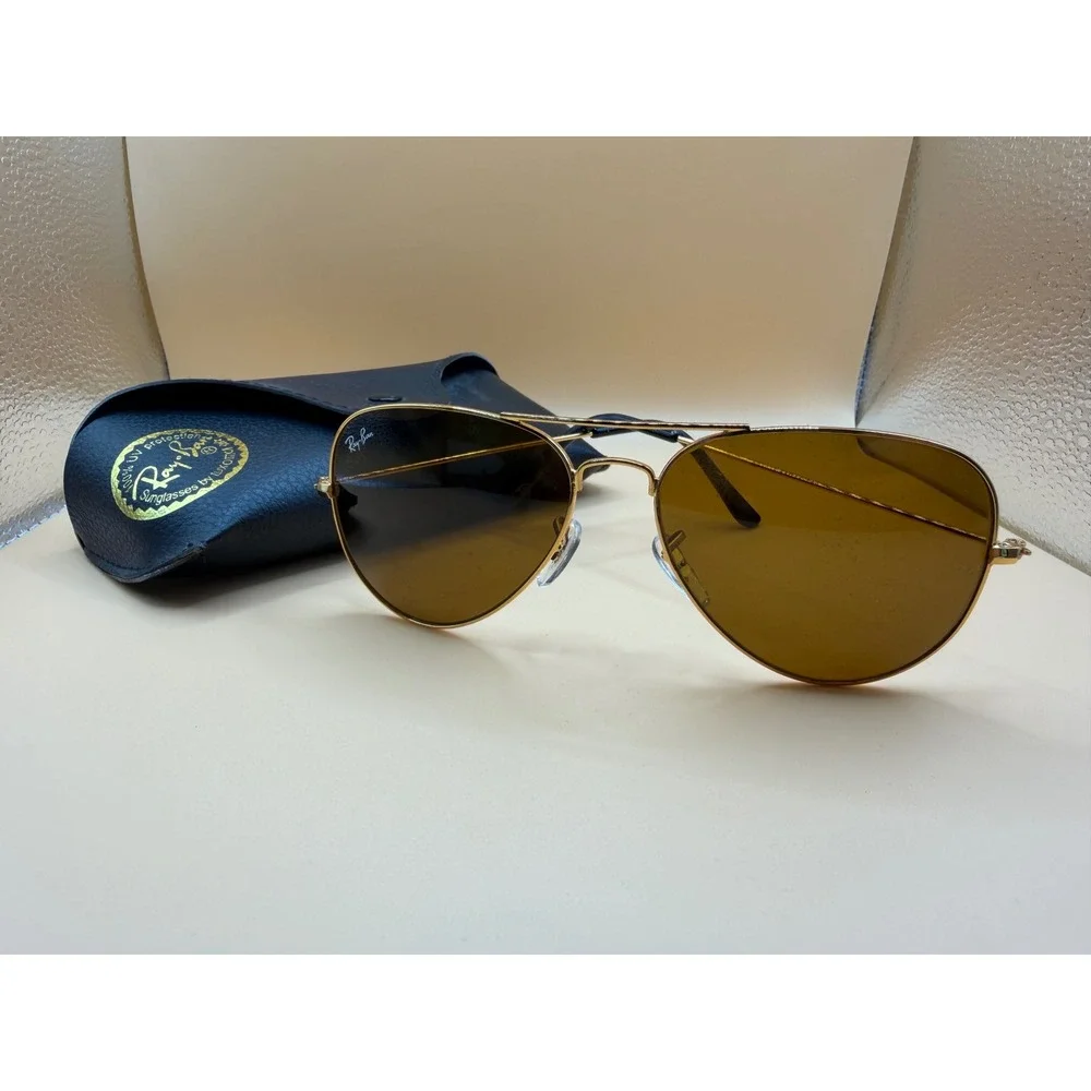 Ray-Ban Aviator Classic Gold Brown Sunglasses RB3025 Large Metal